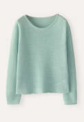 Moss-stitch sweater, Mint aqua, webstill
