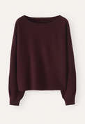 Dolman pleated-sleeve sweater, Blackberry, webstill