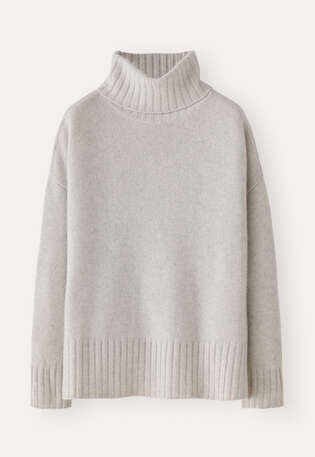 Roll-neck sweater, Grey pearl, webstill