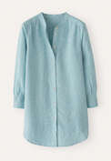 Long curved-hem shirt, Pale ocean, webstill