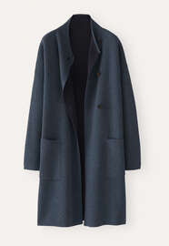 Double-sided coatigan, Washed petrol, webstill