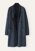 Double-sided coatigan, Washed petrol, webstill