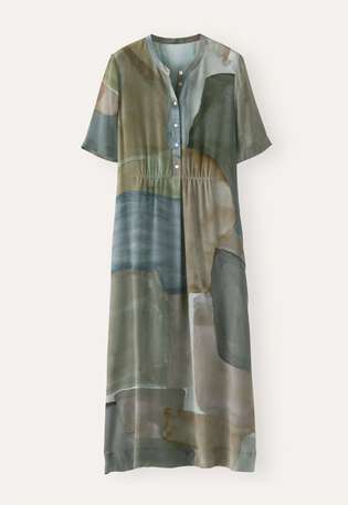 Printed dress, Khaki taupe, webstill