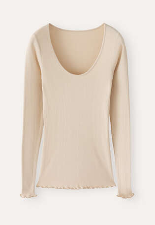Scoop-neck top, Cream, webstill