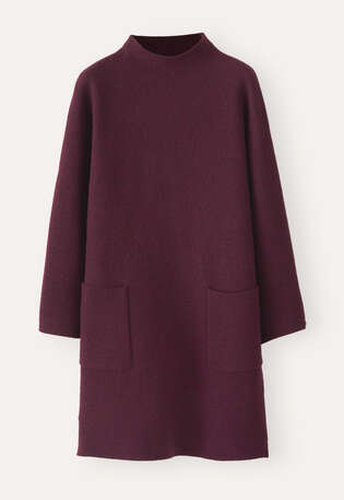 Patch-pocket dress, Aubergine, webstill