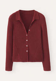 Ribbed cardigan, Flame red, webstill