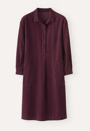 Fine cord dress, Damson, webstill