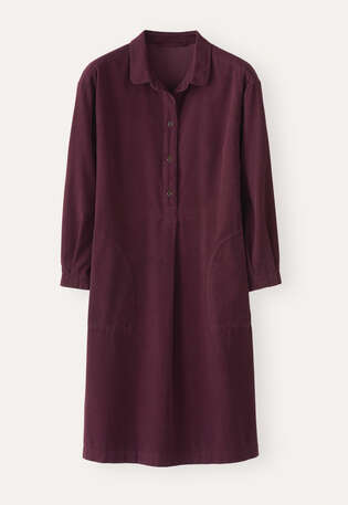 Fine cord dress, Damson, webstill