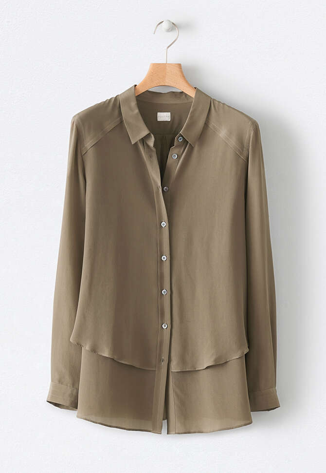 Double-layer shirt, Dark olive, completeTheLook