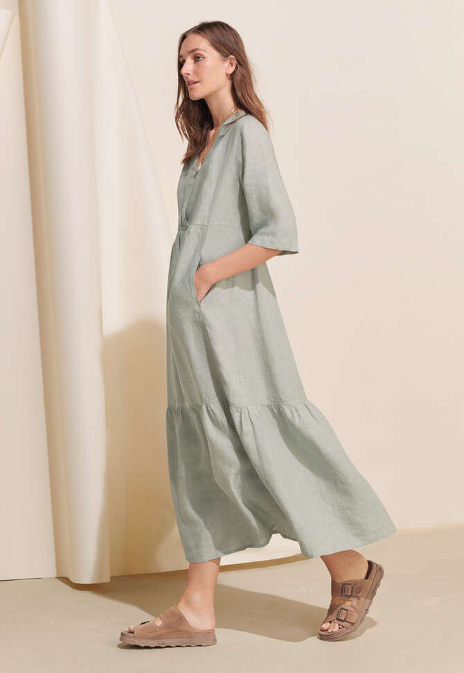 V-neck dress, Pale duck-egg, completeTheLook
