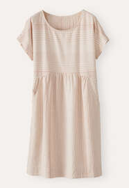 Striped dress, Blush cream, webstill