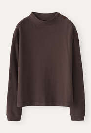 Button-shoulder top, Dark chocolate, webstill