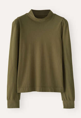 Jersey high-neck top, Forest, webstill