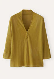 V-neck buttoned sweater, Lichen yellow, webstill
