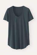 Scoop-neck T-shirt, Dark petrol, webstill