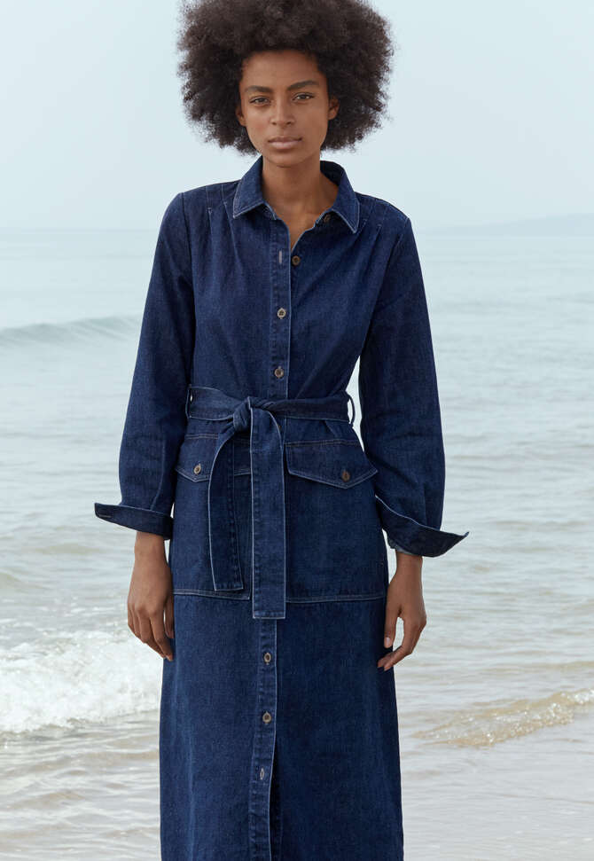 Belted dress, Dark denim, completeTheLook
