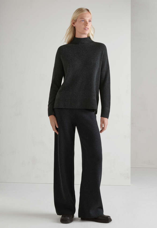 Funnel-neck sweater, Charcoal, completeTheLook