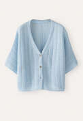 Tuck-stitch cardigan, Sky, webstill