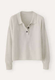 Collared sweater, Grey pearl, webstill