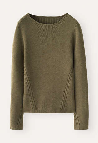 Round-neck sweater, Moss green, webstill
