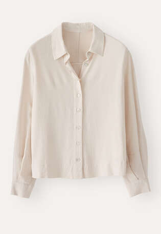Curved-sleeve blouse, Pale natural, webstill