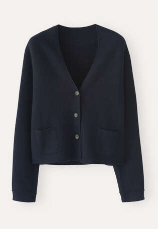 Short knitted jacket, Blue black, webstill
