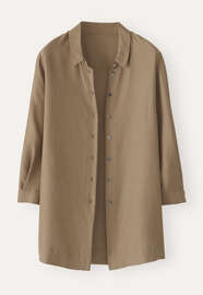 Deep side-split shirt, Warm taupe, webstill
