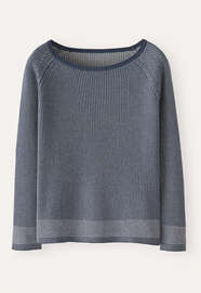 Two-toned rib sweater, Washed petrol, webstill