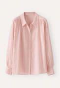 Striped blouse with gathers, Blush pink, webstill