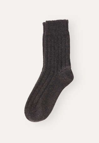 Ribbed socks, Charcoal, webstill