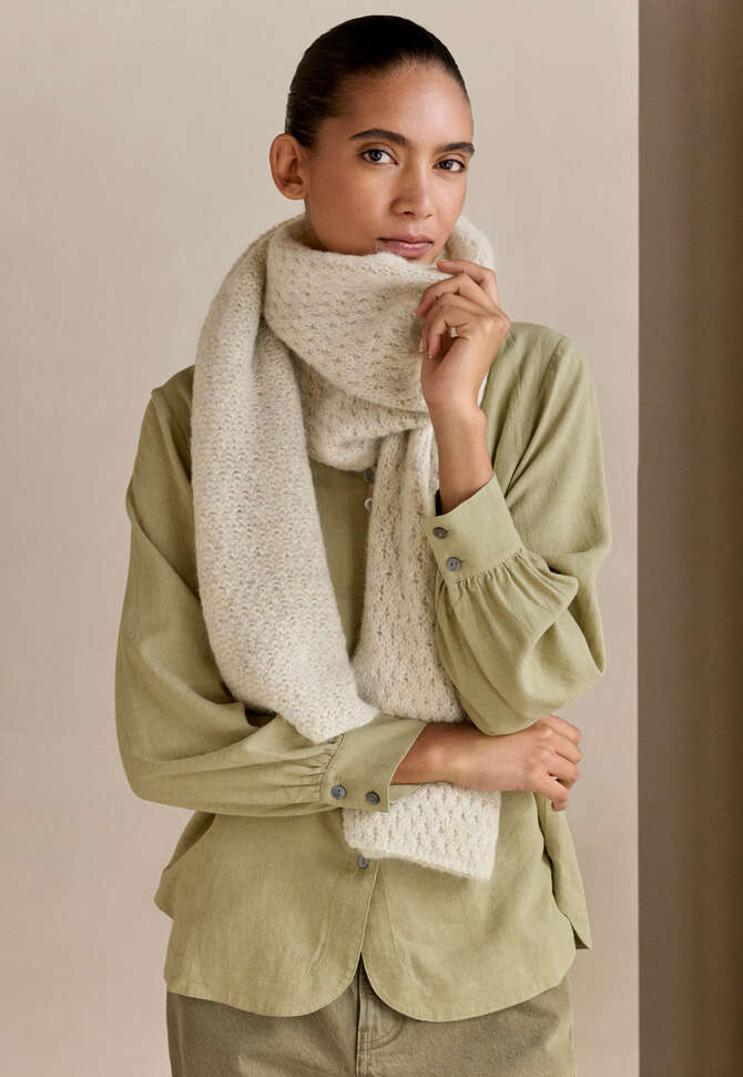 Knitted scarf, Natural stone, completeTheLook