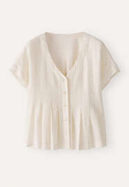 Pleat-front top, Ecru, webstill