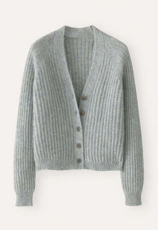 V-neck cardigan, Frosted blue, webstill