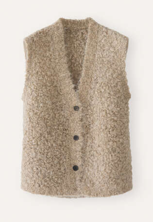 Knitted waistcoat, Pale fawn, webstill