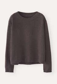 Round-neck sweater, Maroon brown, webstill