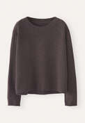 Round-neck sweater, Maroon brown, webstill