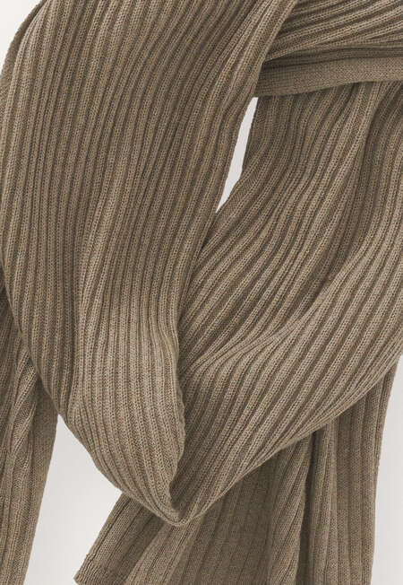 Rib-stitch scarf, Moss taupe, completeTheLook