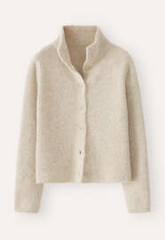 Basket-stitch cardigan, Natural stone, webstill
