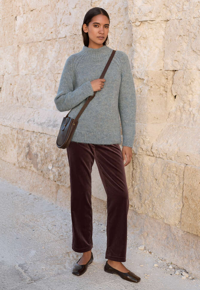 Funnel-neck sweater, Frosted blue, completeTheLook