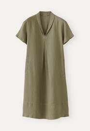 Shawl-collar dress, Khaki green, webstill