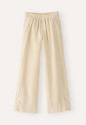 Relaxed wide-leg trousers, Natural cream, webstill