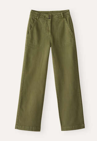 Straight-leg trousers, Olive, webstill