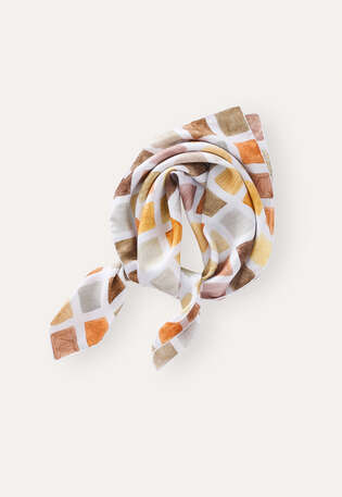 Square scarf, Orange ochre, webstill