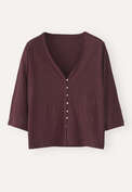 Kimono-style-sleeve jersey top, Aubergine, webstill