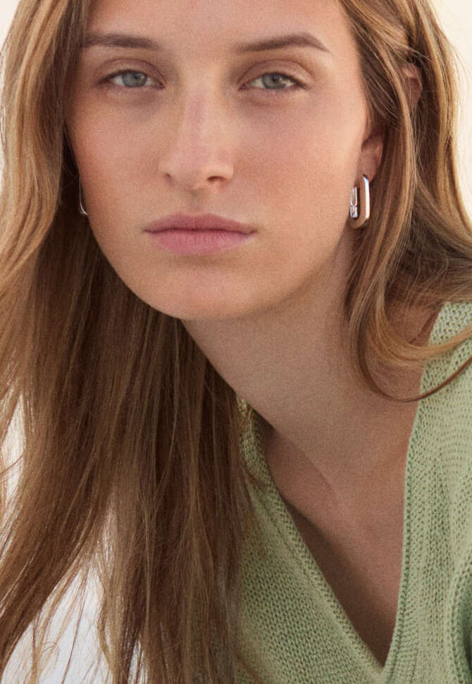 U-link earrings, Silver, completeTheLook