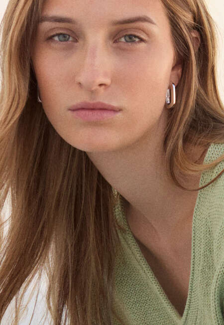 U-link earrings, Silver, completeTheLook