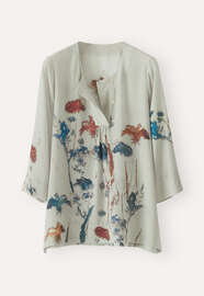 Printed blouse, Sage grey, webstill