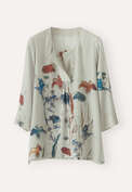 Printed blouse, Sage grey, webstill