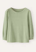 Pleated-sleeve jersey top, Soft apple, webstill