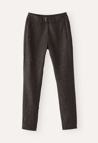 Slim tapered trousers, Black fawn, webstill